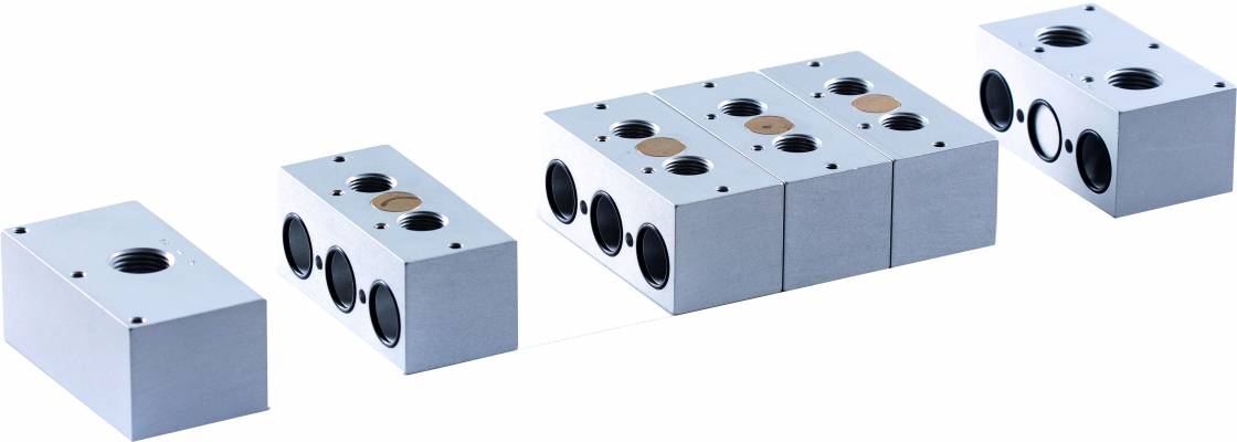 Placa capat - stanga, sistem modular placi - distribuitoare 5/2 si 5/3