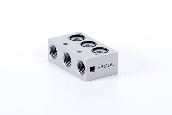 Placa capat - stanga, Sistem modular de placi pentru distribuitoare 5/2 si 5/3, tip R-5-503 G