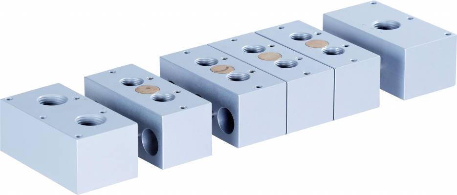 Pozitie individuala cu izolare distribuitor, sistem modular placi - distribuitoare 5/2 si 5/3