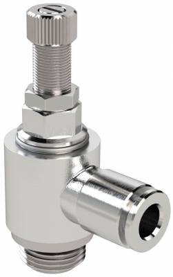 Drosel cu filet exterior G 3/8 si conector push-in 10 mm, droselizare filet - furtun