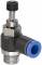 Drosel cu filet exterior M5 si cupla push-in 4 mm, reglaj cu surub, droselizare filet - furtun