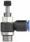 Drosel cu filet exterior M5 si cupla push-in 4 mm, reglaj cu surub, droselizare filet - furtun