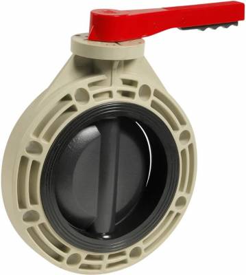 Robinet fluture din plastic tip Lug, scaun EPDM, protectie anti-UV, DN150, polipropilena