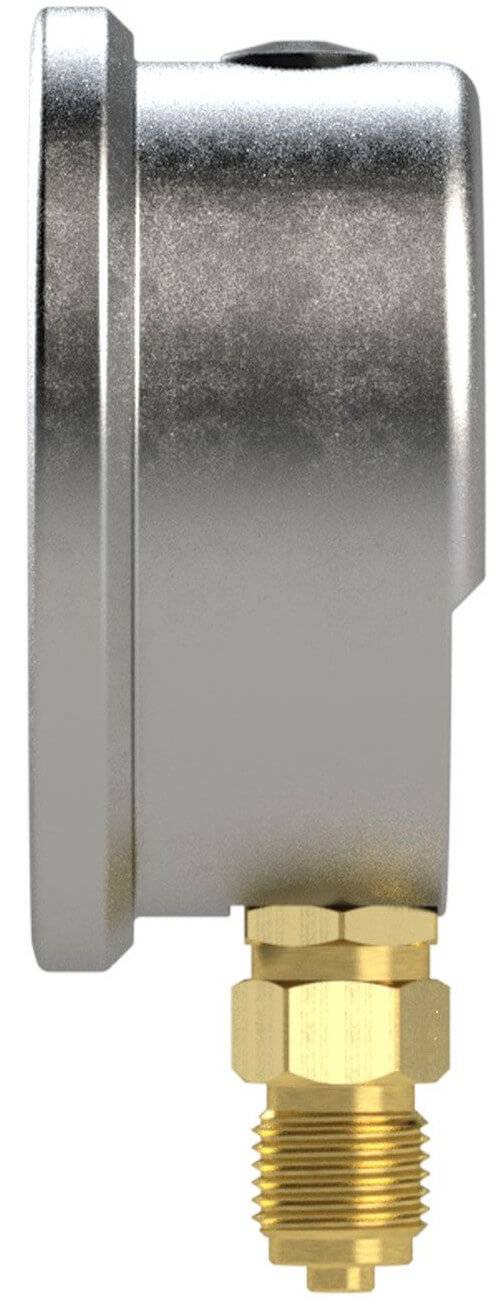 Manometru cu glicerina, inox / alama, 0 - 6 bar/ 0 - 85 psi, G 1/4&QUOT; radial, Ø63