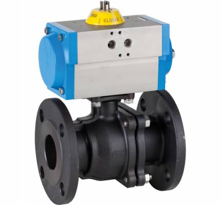 Robinet cu bila, 2 piese, flanse ANSI 150, 1 1/4&QUOT;, actuator pneumatic simpla actiune