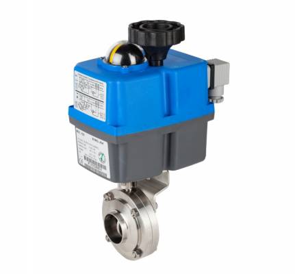 Robinet fluture sanitar, conexiuni sudabile 1&QUOT;, actuator electric, PN 10