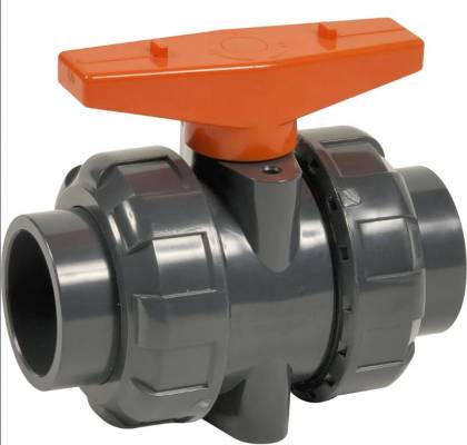 Robinet cu bila, conexiuni prin lipire, 32 mm, protectie anti-UV, garnituri FKM, PVC-U, PN 10