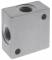 Ramificator cu 4 orificii in cruce, filete G 1/4, din aluminiu