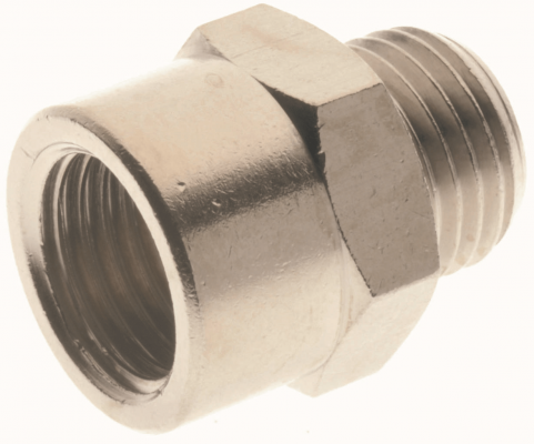 Reductie cu filet exterior G 1 1/4&QUOT; - interior G 1&QUOT;, lunga, PN 25, alama nichelata