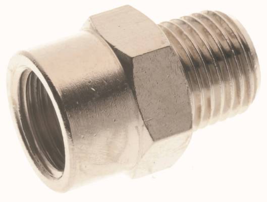 Reductie cu filet exterior R 3/8&QUOT; - interior Rp 3/8&QUOT;, PN 75, alama nichelata