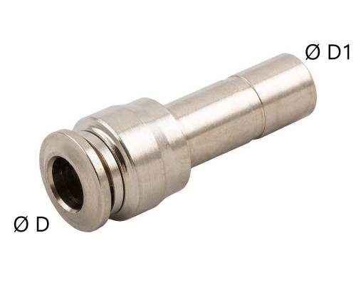 Reductie metalica cu conector push-in 8 mm si stut push-in 10 mm