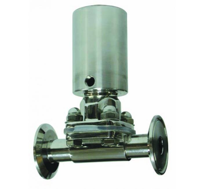 Robinet cu diafragma, actionat pneumatic, conex. sanitare