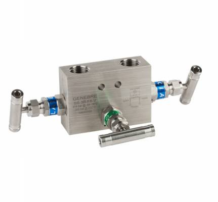Bloc instrumente din inox, operare de la distanta, 3 valve, 414 bar (6000 PSI)