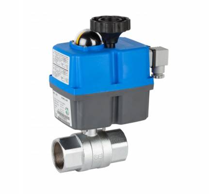 Robinet 2/2 cu bila, actuator electric 24V AC / DC