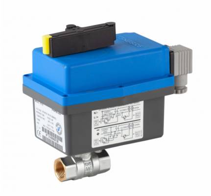 Robinet cu bila, 2 piese, filete interioare G 1/2, actuator electric, PN 40