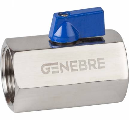 Robinet mini din inox cu bila, filete interioare G 1&QUOT;, maneta compacta, PN 63