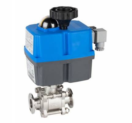 Robinet cu bila, 3 piese, conex. sanitare 1&QUOT;, actuator electric, PN 25