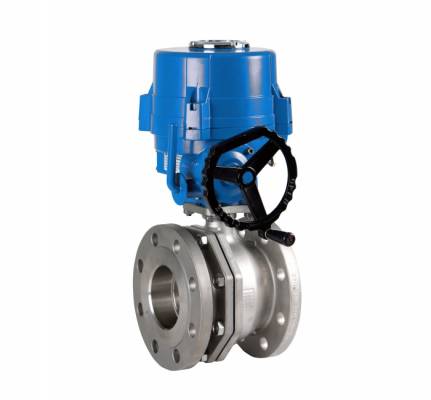 Robinet din inox cu bila, 2 piese, flanse PN 40, actuator electric, 6&QUOT;