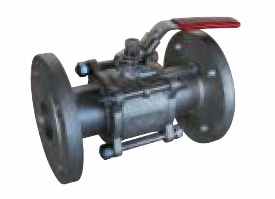 Robinet cu bila, flansa, 3 piese, INOX