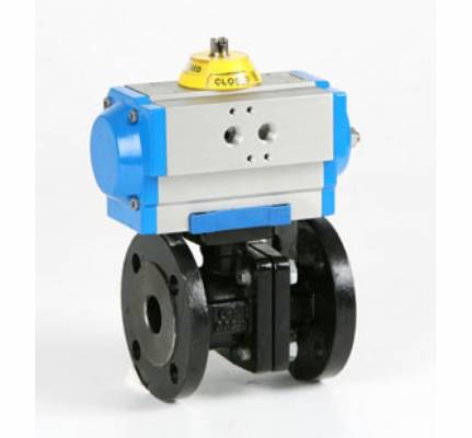 Robinet cu bila, 2 piese, flanse PN 16, 3&QUOT;, actuator pneumatic dubla actiune