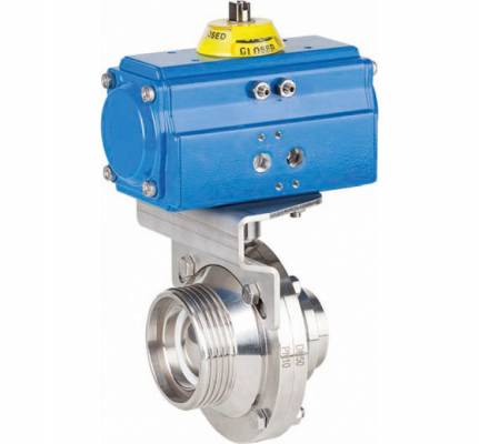 Robinet sanitar cu bila, act. pneumatic simpla actiune, filet/conex. sudabila 2 1/2&QUOT;, PN 10