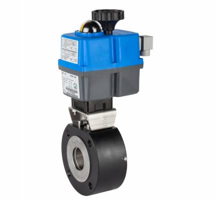 Robinet cu bila, tip wafer, flanse PN 16, actuator electric, 2 1/2&QUOT;
