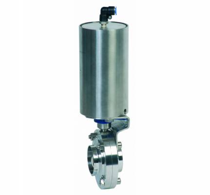 Robinet fluture sanitar cu act. pneumatic dubla actiune si conexiuni sudabile 2 1/2&QUOT;, PN 10