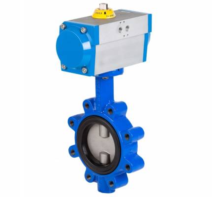 Robinet fluture, tip lug, flanse ANSI 125/150, 2 1/2&QUOT;, actuator pneumatic simpla actiune