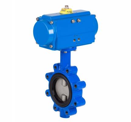 Robinet fluture, tip lug, flanse PN 10/16, actuator pneumatic dubla actiune, 4&QUOT;