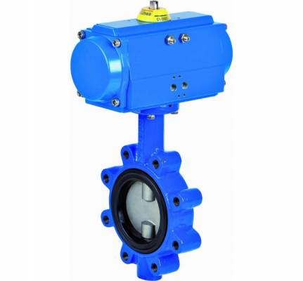 Robinet fluture, tip lug, flanse ANSI 125/150, actuator pneumatic dubla actiune, 5&QUOT;