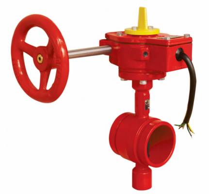 Robinet fluture cu capete canelate, reductor si limitator, operare cu roata, 5&QUOT;, 300 psi