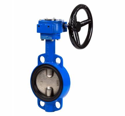 Robinet fluture Wafer, disc din inox, scaun NBR, operare cu roata, flanse PN 16 & ANSI 150, 2 1/2&QUOT; (DN65)