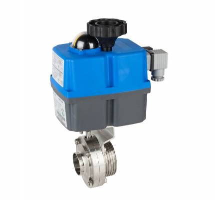 Robinet fluture sanitar, filet ext./conex. sudabila 2&QUOT;, actuator electric PN 10