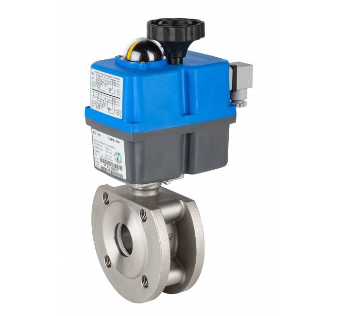 Robinet cu bila, tip wafer, flanse PN16, act. electric