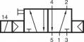 Distribuitor 5/2 electric, monostabil, montaj in linie tip MD