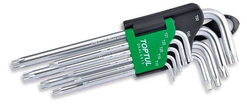 Set cu 9 chei imbus torx lungi, SNCM + V - Top quality