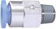 Supapa de sens push-in 4 mm cu filet exterior conic R 1/8 etansat cu PTFE , sens filet - furtun
