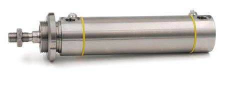 Cilindru rotund din INOX, dubla actiune, magnetic, cu amortizare si capat filetat, Ø 32 mm, cursa 80 mm
