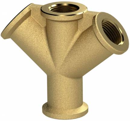 Ramificator cu 4 filete interioare G 1/2&QUOT;, alama