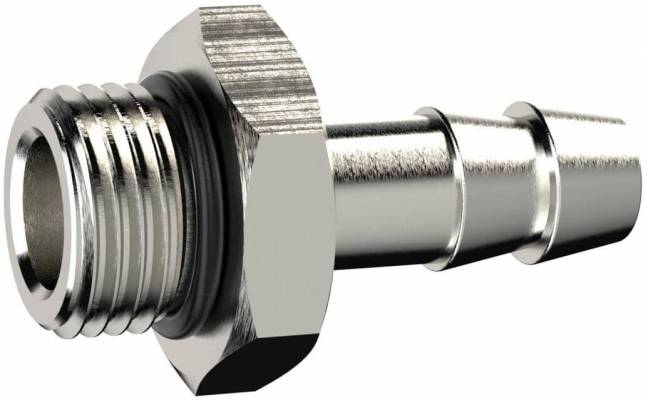 Adaptor furtun 7 mm cu filet exterior G 3/8&QUOT; etansat cu O-ring, alama nichelata