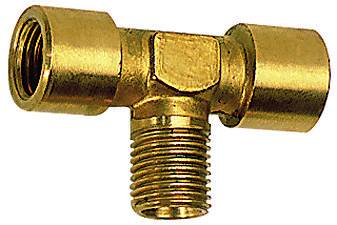 Conector T cu 2 filete interioare G 1&QUOT; si 1 filet exterior R 1&QUOT;, alama