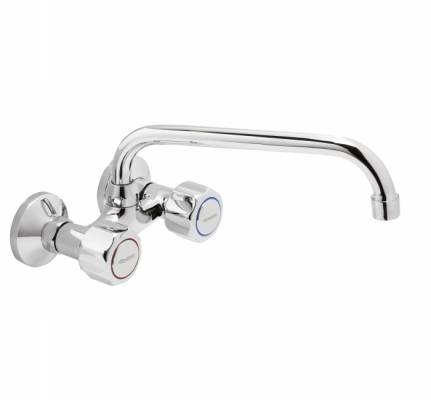 Baterie cu mixare pentru chiuveta si montaj perete - gat 18 cm