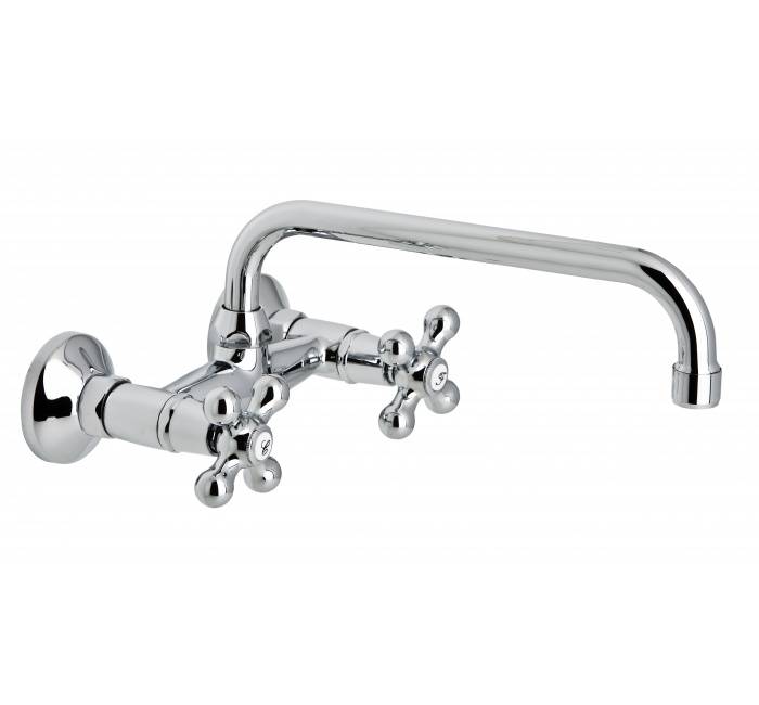 Baterie cu mixare pentru chiuveta si montaj perete - gat 24 cm