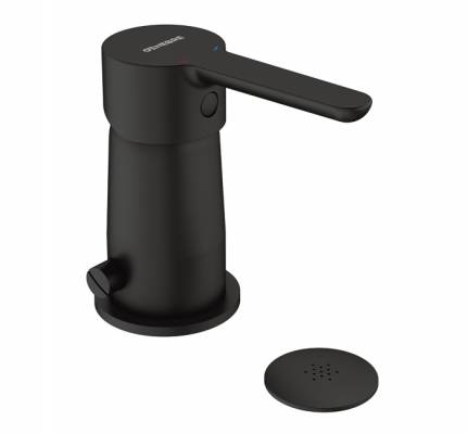 Baterie bideu cu divertor - negru mat