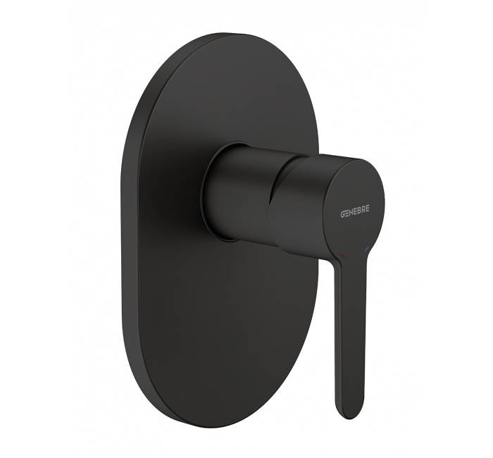 Baterie incastrata 2 pozitii cu divertor - negru mat