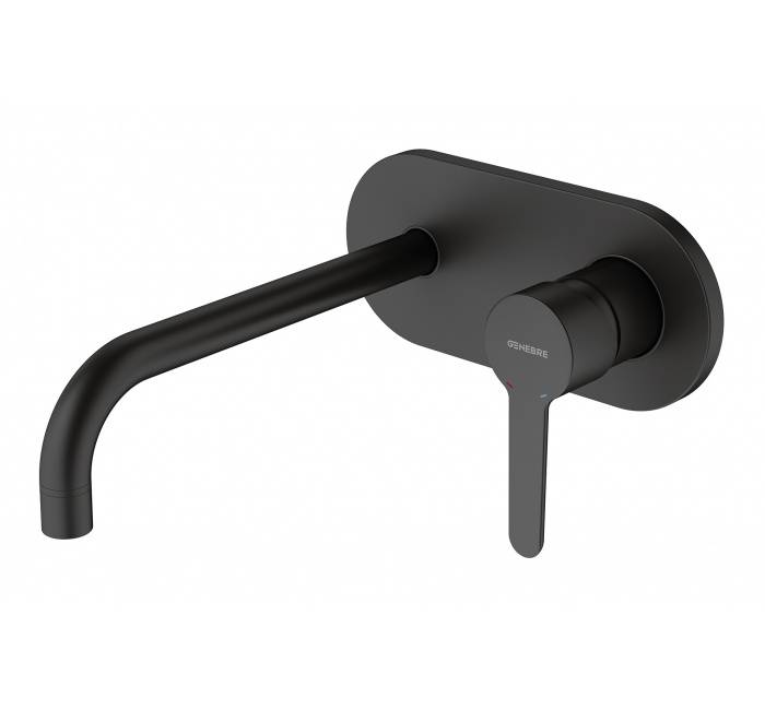 Baterie incastrata 22 cm pentru lavoar - negru mat