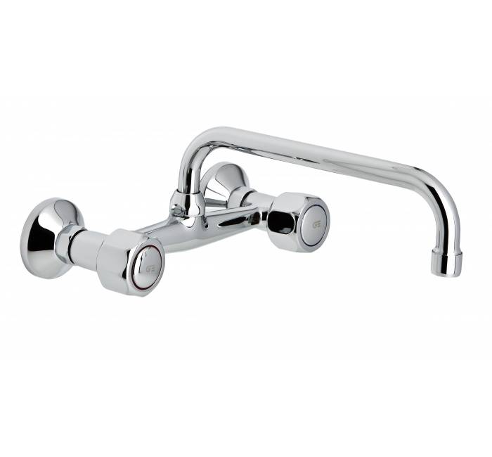Baterie gat 24 cm cu mixare pentru chiuveta bucatarie - montaj perete