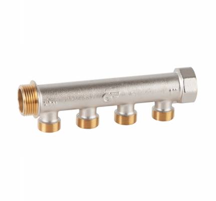 Bloc ramificator alama nichelata, filet G 1&QUOT;, filet lateral W24,5 x 19f/1&QUOT;, 4 ramificatii, PN 10