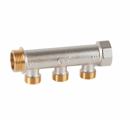 Bloc ramificator alama nichelata, filet G 3/4&QUOT;, filet lateral W24,5 x 19f/1&QUOT;, 3 ramificatii, PN 10