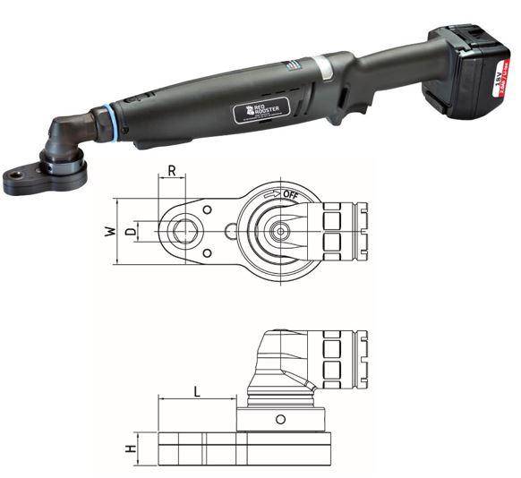 Cheie unghiulara cu cap decalat si baterie SW 12, 18V, 3-8 Nm - shut-off